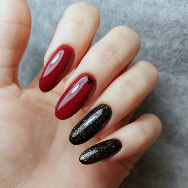 Womens Nail Ideas Maroon And Black