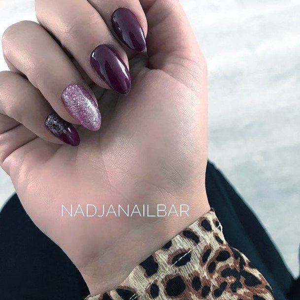 Womens Nail Ideas Maroon Dress