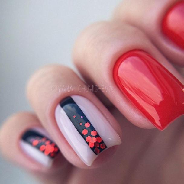 Womens Nail Ideas Red And Black