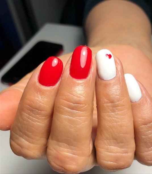 Womens Nail Ideas Red And White