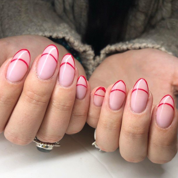 Womens Nail Ideas Red French Tip