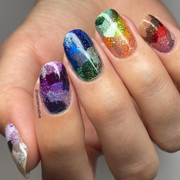 Womens Nail Ideas Stained Glass