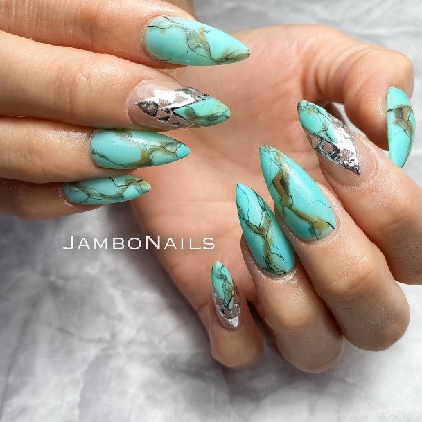 Womens Nail Ideas Turquoise Ombre