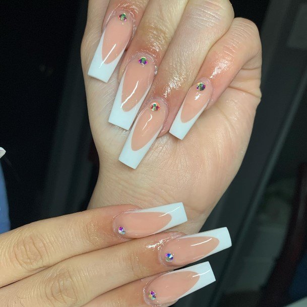 Womens Nail Ideas White Square