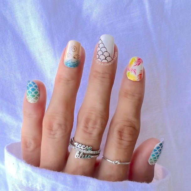 Womens Nail Ideas With Beach Design