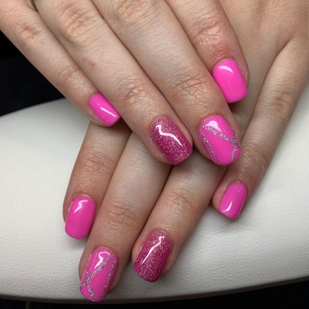 Womens Nail Ideas With Bright Pink Design