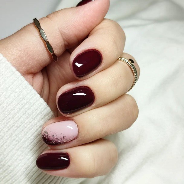 Womens Nail Ideas With Burgundy Design