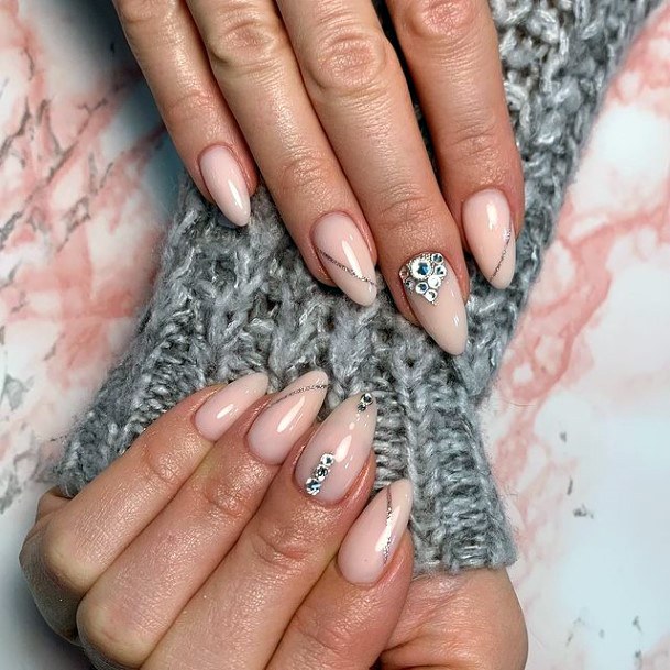 Womens Nail Ideas With Crystals Design