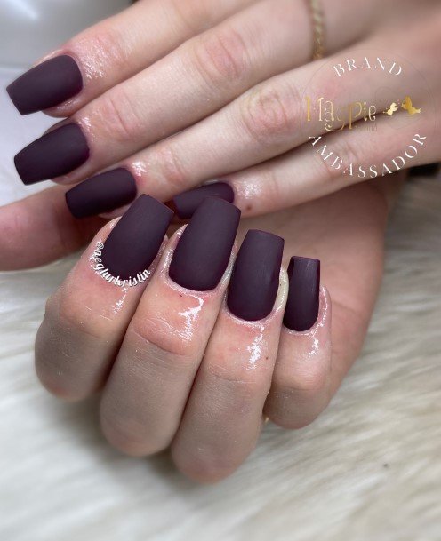 Womens Nail Ideas With Deep Purple Design