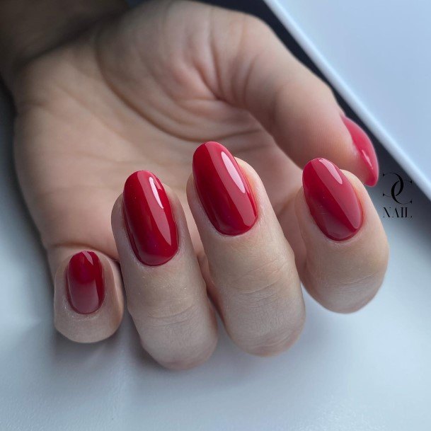 Womens Nail Ideas With Deep Red Design