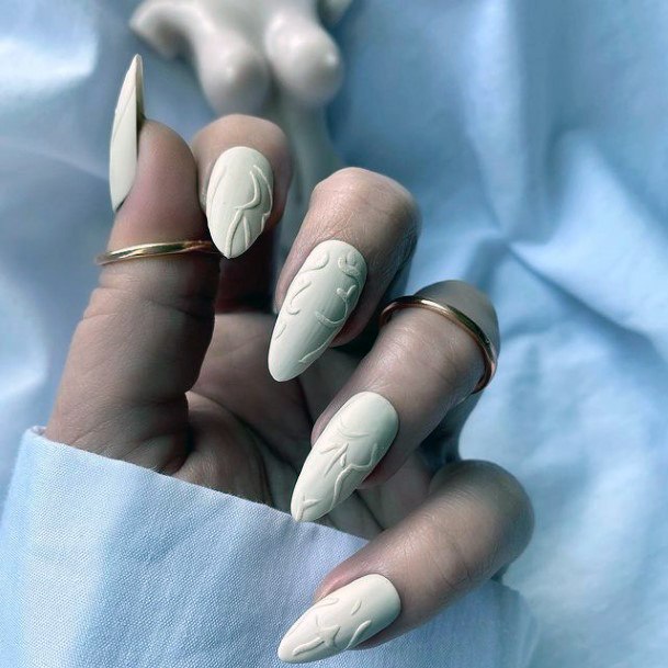Womens Nail Ideas With Embossed Design