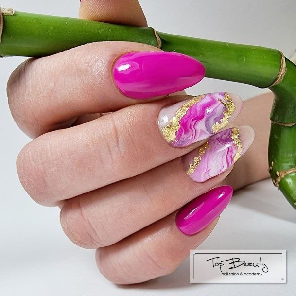 Womens Nail Ideas With Fuchsia Design