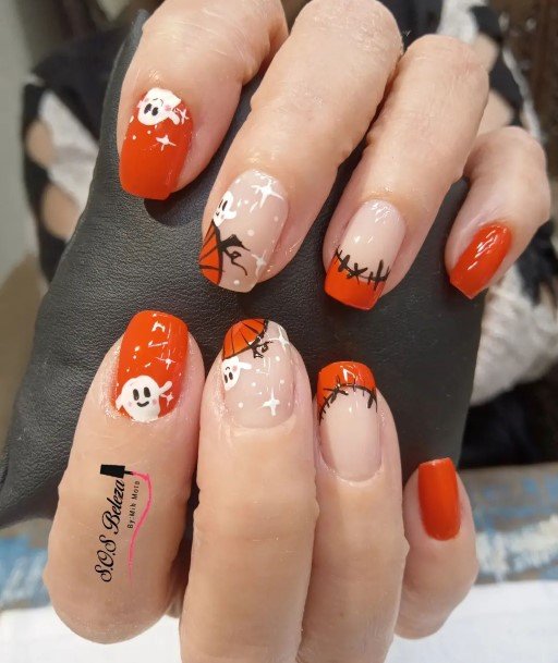 Womens Nail Ideas With Ghost Design