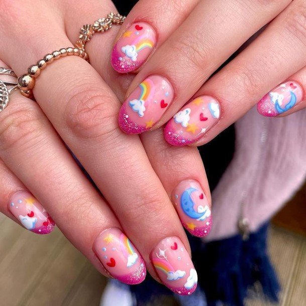 Womens Nail Ideas With Heart Design