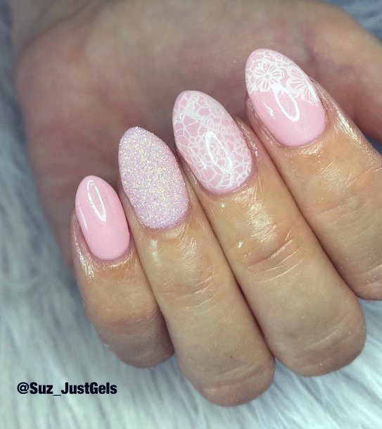 Womens Nail Ideas With Lace Design