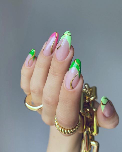 Womens Nail Ideas With Light Green Design