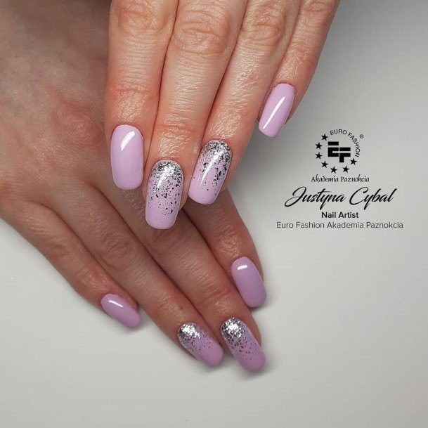 Womens Nail Ideas With Lilac Design