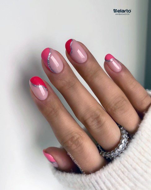 Womens Nail Ideas With Magenta Design