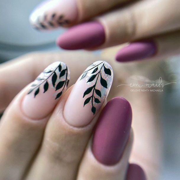 Womens Nail Ideas With Maroon Dress Design