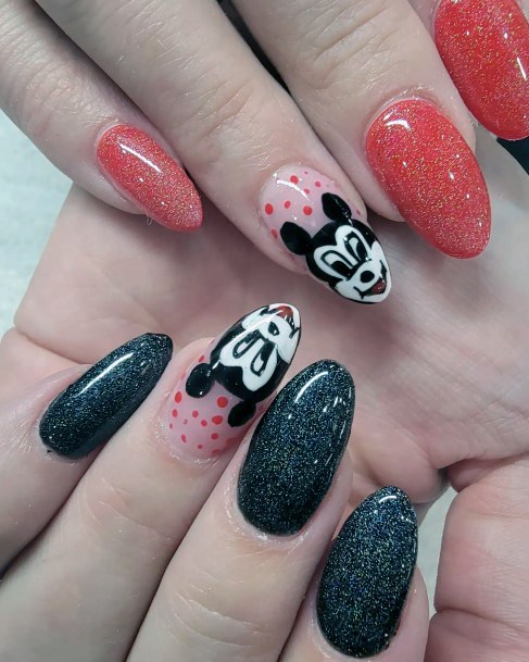 Womens Nail Ideas With Mickey Mouse Design