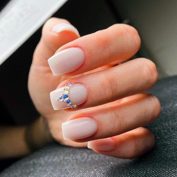 Womens Nail Ideas With Milky White Design