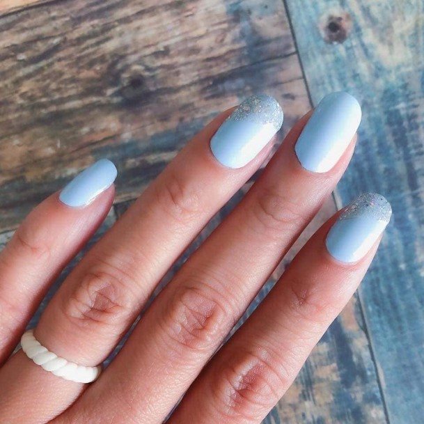 Womens Nail Ideas With Pale Blue Design