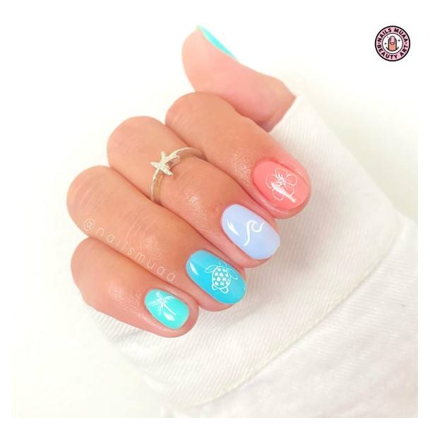 Womens Nail Ideas With Sea Design