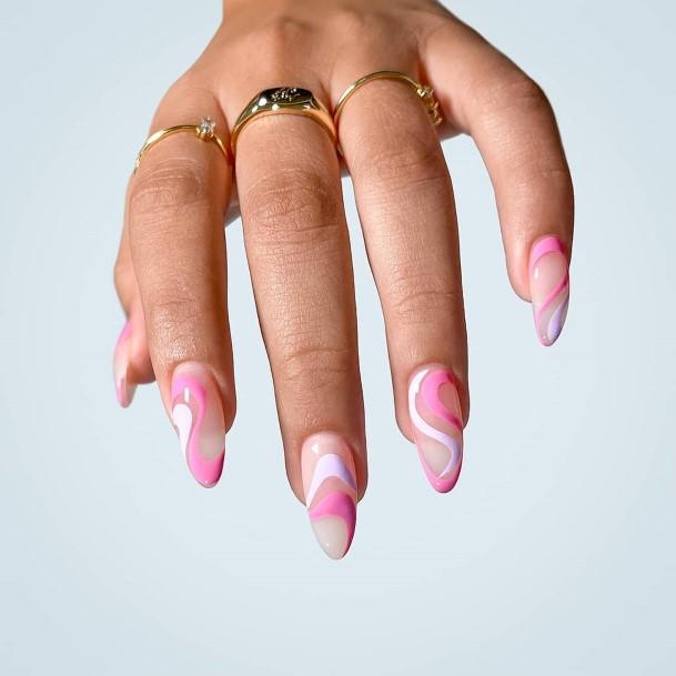 Womens Nail Ideas With Short Pink And White Design