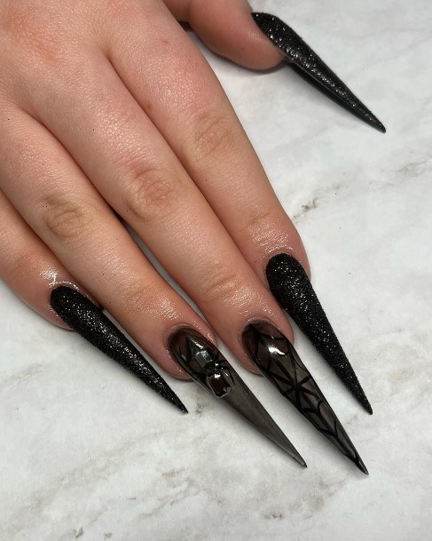 Womens Nail Ideas With Spider Design