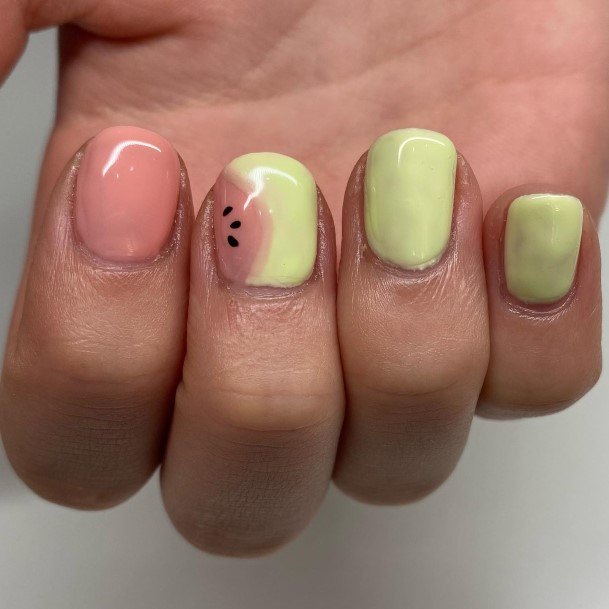 Womens Nail Ideas With Watermelon Design