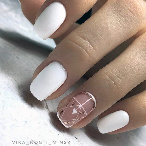 Womens Nail Ideas With White Dress Design