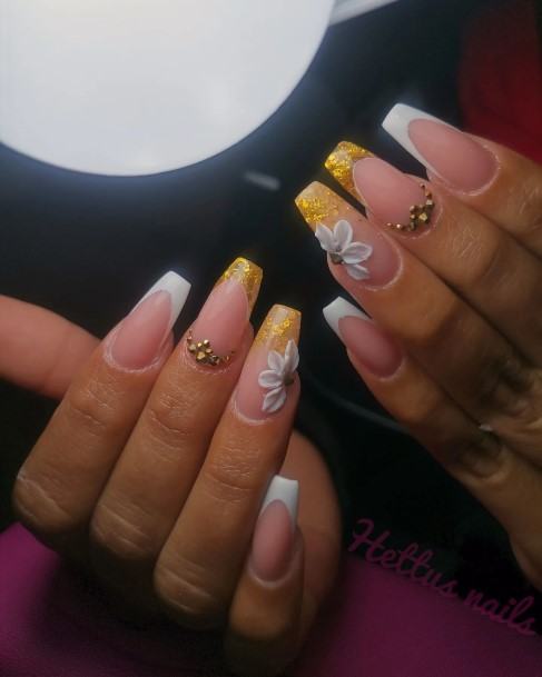 Womens Nail Ideas With White French Design