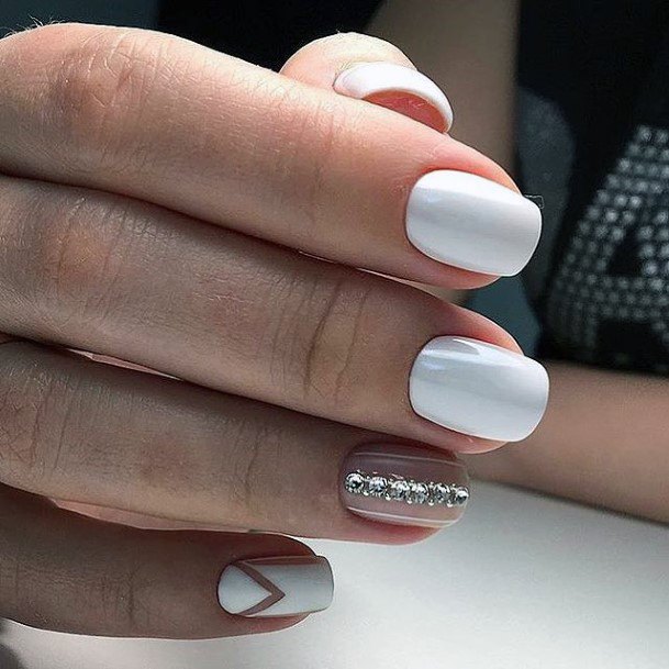 Womens Nail Ideas With White Prom Design