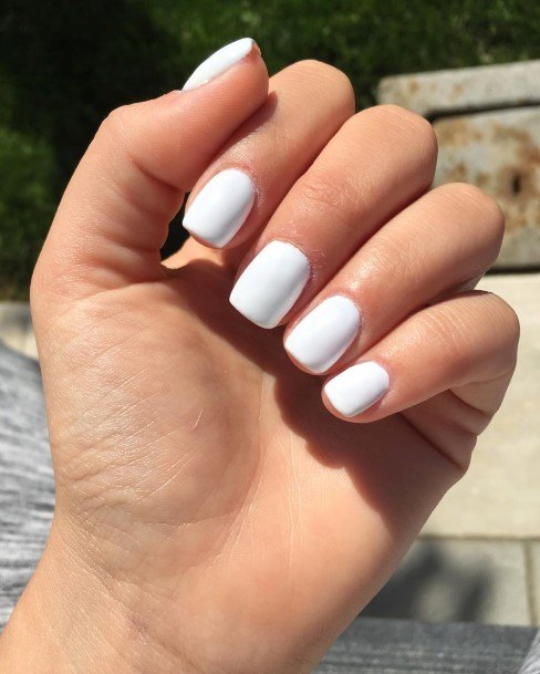 Womens Nail Ideas With White Square Design