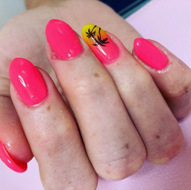 Womens Nail Ideas Yellow And Pink