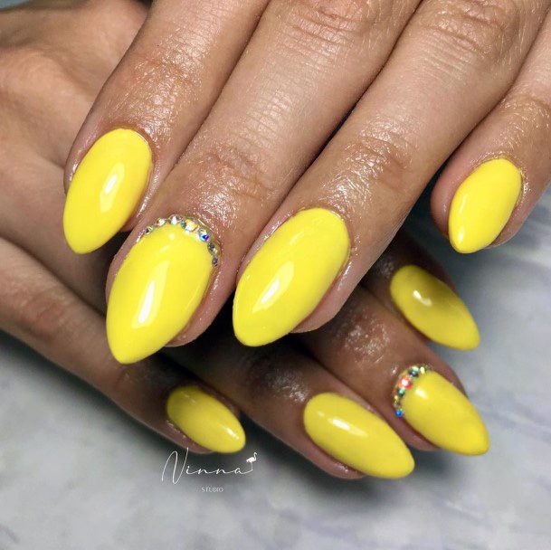 Womens Nail Ideas Yellow Dress