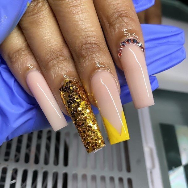 Womens Nail Ideas Yellow French Tip