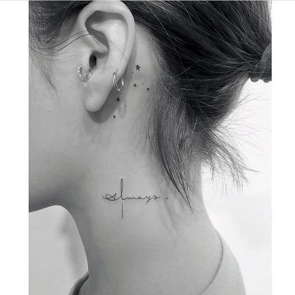 Womens Neck Simple Tattoo