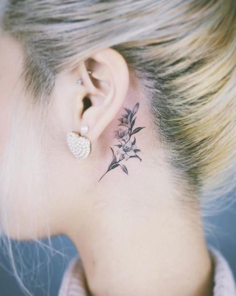 Womens Neck Small Tattoo