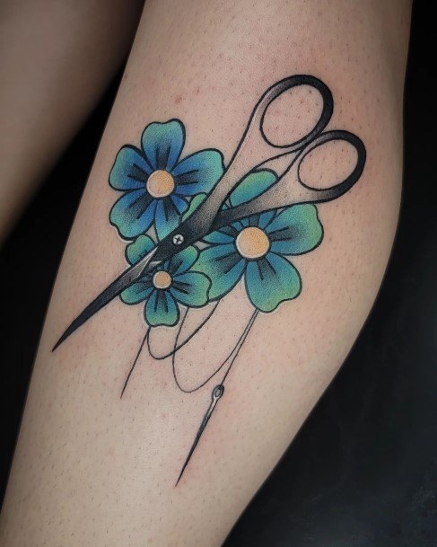 Womens Needle And Thread Tattoos