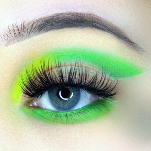 Womens Neon Green Eyeshadow