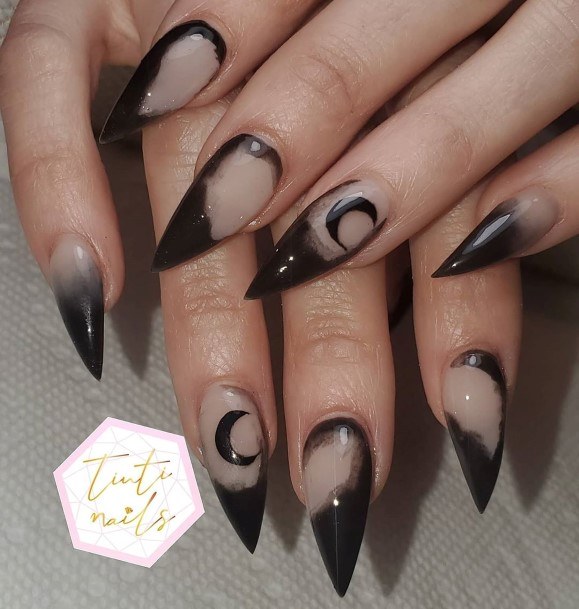 Womens New Moon Girly Nail Designs