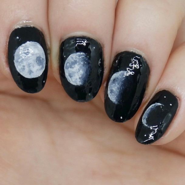 Womens New Moon Nail Ideas