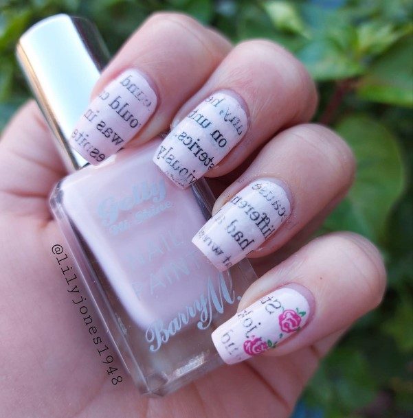 Womens Newspaper Nail Ideas