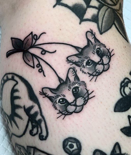 Womens Nice Cat Tattoo