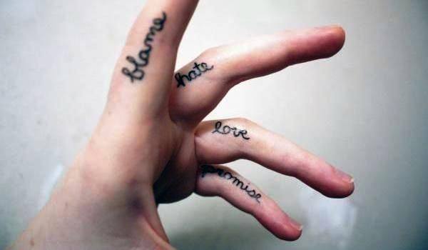 Womens Nice Finger Tattoo
