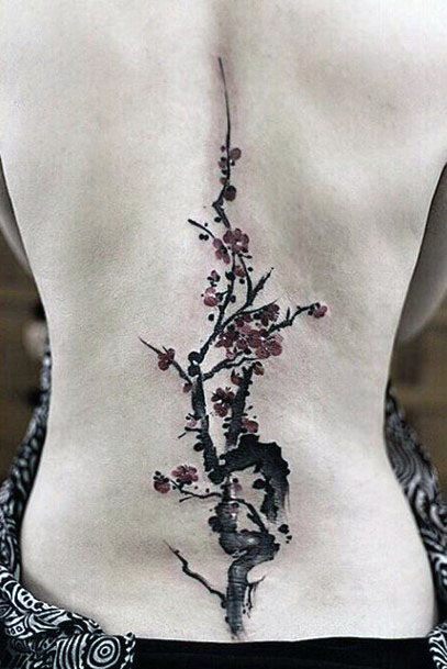 Womens Nice Spine Tattoo