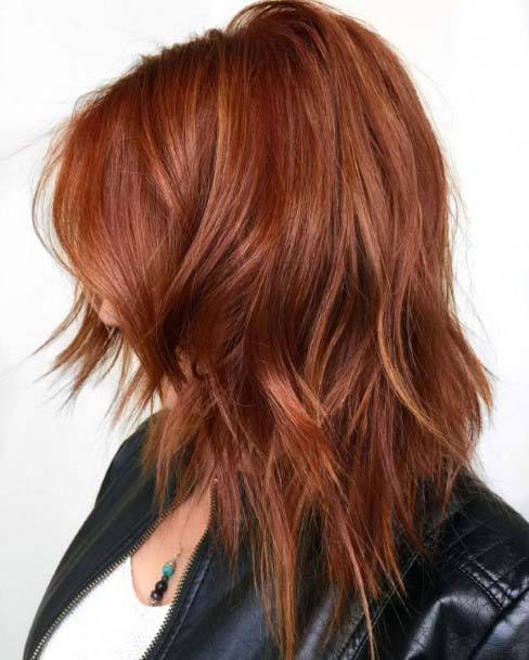 Womens Nice Vibrant Lob Red Hairstyles