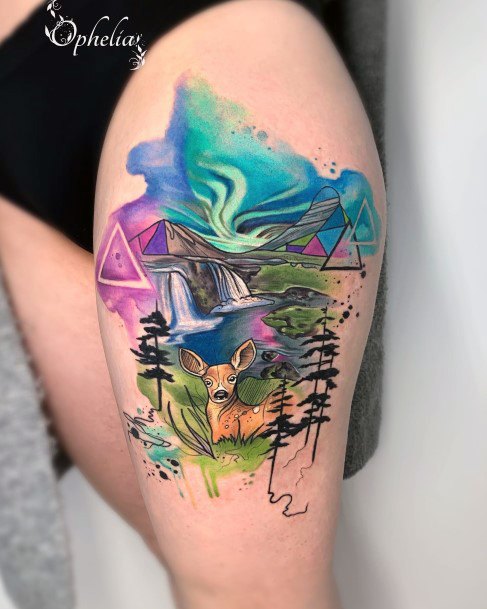 Womens Northern Lights Super Tattoo Designs