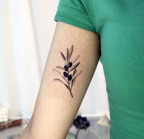 Womens Olive Branch Tattoo Design Ideas